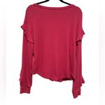 Pilcro  PINK THERMAL WAFFLE KNIT DEEP VNECK LONG SLEEVE PULLOVER LONG SLEEVE TOP Photo 2