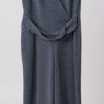 Long Tall Sally navy and white sleeveless pant romper US 8 39" inseam Blue Photo 0