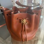 Ralph Lauren Lauren Tan Smooth Leather Medium Andie Drawstring Bag, New w/Tag Photo 2