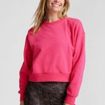 Beyond Yoga LuxeFleece Crewneck Sweatshirt in Vivid Pink Size Small Photo 0