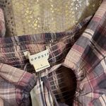 Aeropostale Maroon Tan Long Sleeve Plaid Double-Keyhole Crop Top XL NWT Photo 2