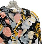 Calia by Carrie Underwood Multi Palm Print Button Down Cover Up Size Small Black Photo 5