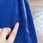 Reformation • Suzanne Dress blue silk velvet Danube midi puff sleeve ruffle hem Photo 8