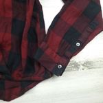 Madewell  Flannel Shirt Button Top Burgundy Plaid Long Size S EUC Photo 3
