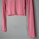 Wildfox NWOT REN Flirt Long Sleeve Crop Top Ruffled Hems Sz Large Photo 8