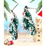 Christmas Flip Flop Earrings Thongs Dangle Posts Beach Cruise Island Va… Green Photo 4