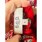 SEA Theodora Red Paisley Bandanna Print Tie Back Puff Sleeve Top Size Large Photo 10