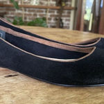 Lands' End Lands’ End Black Suede Ballet Flats with Brown Trim Size 6B Women’s Photo 0