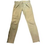 Pilcro and the Letterpress  Serif Green Zipper Skinny Jeans Photo 0