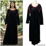 VINTAGE GILEAD Velvet Maxi Nightgown Black Size L Photo 1