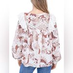 En Saison White Floral Lace Ruffle Long Sleeve Blouse Size Small‎ Photo 1