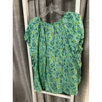 st. john's bay Women's  Green Floral Blouse 3X Plus Size Photo 2