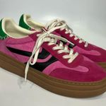 Steve Madden Dodge platform suede sneakers pink green women’s size 12 modern Photo 3
