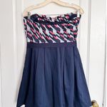 Anthropologie Maeve • Signal Flag Dress strapless mini sundress red white blue Photo 7