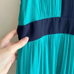 Miss Sixty  Teal and Navy Blue Silk Gown Maxi Floral Dress, Size 4 Photo 6