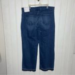 Loft NWT Frayed High Rise Wide Leg Jeans Dark Indigo Wash Sz 34 Photo 5