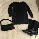 DKNY  Gray Cable Knit Sweater Dress Photo 6