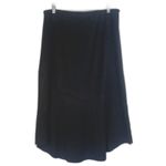 Kensie Black Faux Suede Aline Asymmetrical Ruffles Contemporary Midi Size XL Photo 1