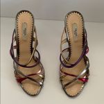 Prada Metallic Dress Sandals Shoes 36.5 6.5 Italy silver pink Strappy GORGEOUS Photo 1