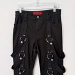 Tripp NYC [] Black Punk Rock Matrix D-Ring Straps Emo Gothic Bondage Pants Sz 32 Photo 3