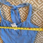 Sienna Sky Light Blue Buttoned Crop Top Photo 8