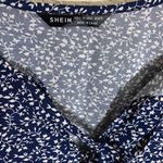 SheIn  Navy Blue and White Mini Floral Short Sleeve‎ Large Photo 7