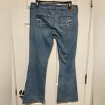 American Eagle Outfitters Medium Wash Distressed Artist Flare Denim Jeans Photo 8