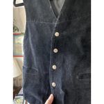 Vintage 1990's Suede Leather Black Western Vest Small Boho Cowgirl Heritage Photo 3