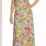 Lucy Paris  Michaela Halter or V-Neck Dress Pink Yellow Blue Floral Size Small Photo 2