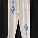 Unique Floral Women's White Pants/Trousers Sz XL SKU 4527 Photo 0