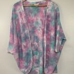 Venus Pastel 100% Cotton Tie-Dye Open Knit Sweater Size L Oversized Photo 1