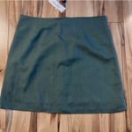Francesca's  Boho Embroidered Button Front Mini Skirt Sz M Lined Blue Rain Green Photo 5