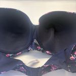 Cacique Lightly Lined Full Coverage Bra Underwire Size 42DD Black Cherry Blossom Photo 5