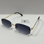 Rimless retro sunglasses / gray lenses sunglasses / small rectangle sunglasses Photo 1