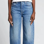 NWT Mother Superior The Curbside Ankle in Cowboys Don’t Cry Size 33 Barrel Leg Blue Photo 0