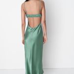 ZARA  Dress wedding emerald green Slip Midi Satin Effect Maxi Coctail Party Photo 10
