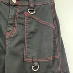 Aphrodite  size 1 Black Cargo Pants Red Stitching grommets gothic Photo 9
