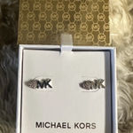 Michael Kors Pave Heart Logo Stud Earrings Photo 0