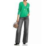 C By Bloomingdales Cashmere Sweater Medium Green V Neck Long Sleeve Womenswear Photo 2