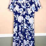 Bloomchic NWT  Women’s Floral Print Faux Wrap Flutter Sleeve Leg Slit Maxi Dress Photo 0