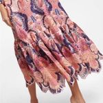 Zimmermann Laurel Billow Embroidered Linen Midi Dress Navy Baroque Floral 1 AU Photo 2