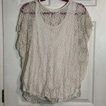 🩵🩵Agenda Women's Lace Top With Crochet Accent, White/cream, Tank Built In, XL🩵🩵 White Photo 2