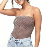 Free People Intimately FP Seamless Diamond Crochet Knit Tube Top Mesh Size M L Photo 0