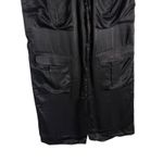 Equipment Ines Black Satin Wide Leg Cargo Pocket Trouser Pants Size 10 Photo 7