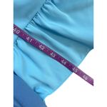 Amanda Uprichard  Gaia Dress in Pacific Blue Smocked Midi Tie Shoulder Ruffle Hem Photo 7