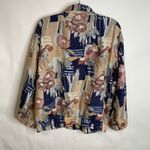 Vintage 100% Silk Floral Jacket Sz Large Blue Pink Peach Tan Photo 5
