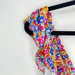 For Love & Lemons  Womens Floral Ruffled Tie Front Cottage Core Boho Crop Top‎ L Photo 1