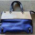 Marc Jacobs Marc by Shelter Island Blue Color Brown Block Leather Satchel Tote Photo 1