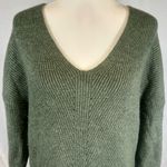 Green vneck dropped shoulder ribbed knit sweater dress size small Photo 3