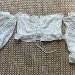 The Vintage Shop White Lace Sheer Corset Croptop L Photo 0